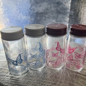 DOLLY PARTON Butterfly Print Glass Jars Set